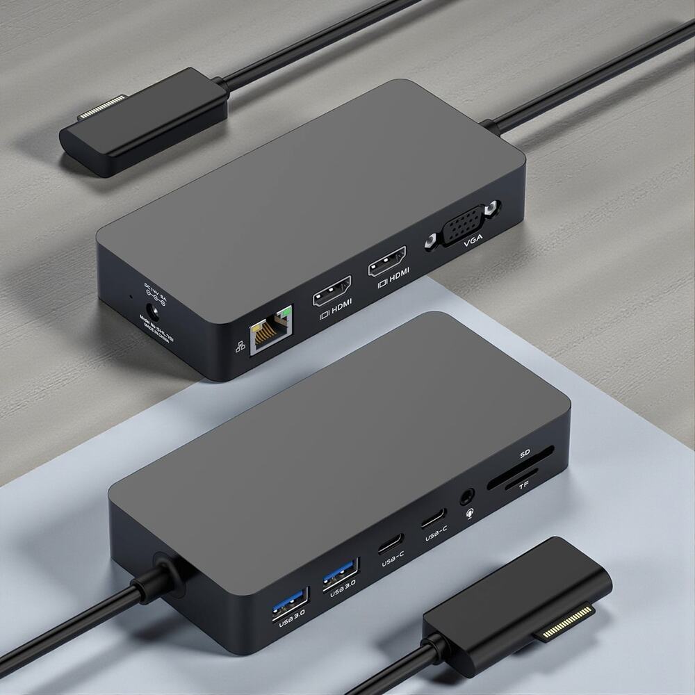 Surface Docking Station Dual HDMI VGA Ethernet USB 3.0 SD for Pro Go Book